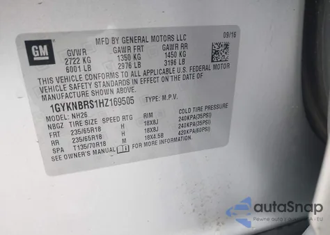 2017 Cadillac Xt5 Luxury from USA, damaged, VIN 1GYKNBRS1HZ169505